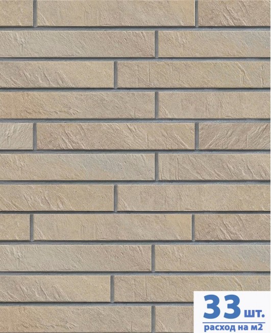 Клинкерная ригельная плитка под кирпич для фасада Paradyz «Eremite Crema Elewacja Struktura»   