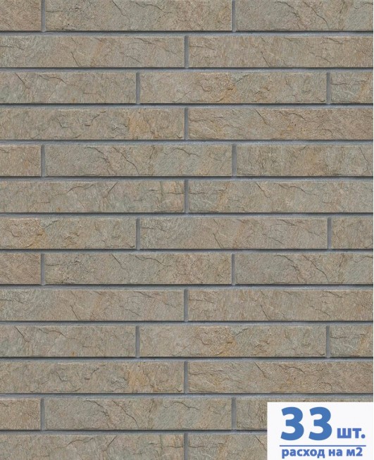 Клинкерная ригельная плитка под кирпич для фасада Paradyz «Eremite Taupe Elewacja Struktura»   